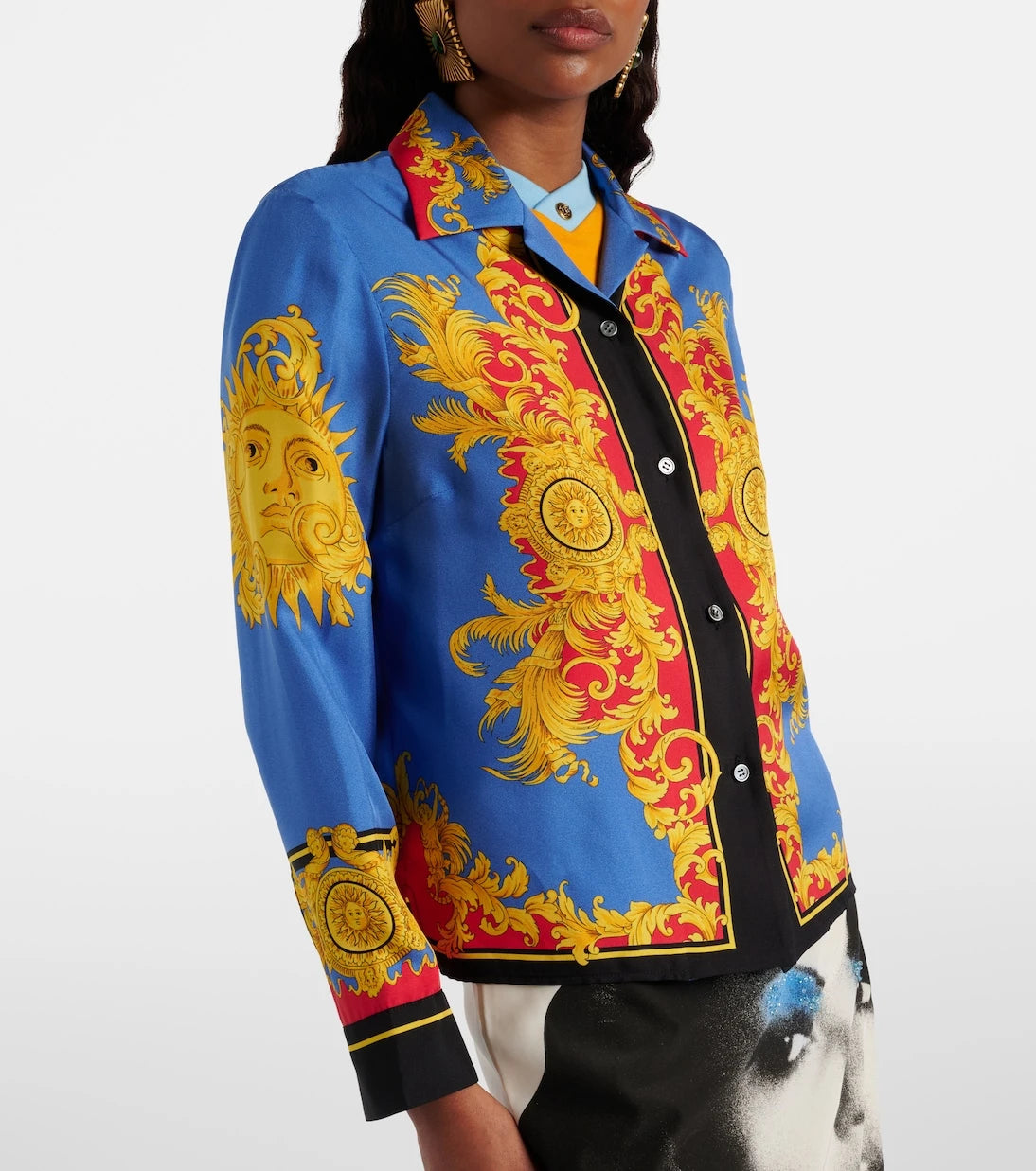 Versace - Printed silk twill shirt