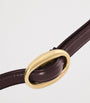 Saint Laurent Brown Leather Oval Buckle Belt