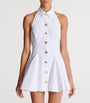 White Cotton Poplin Backless Mini Dress