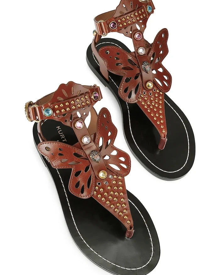 Kurt Geiger London Kadın Deri Kayışlı Sandalet Boho Butterfly Gladiator