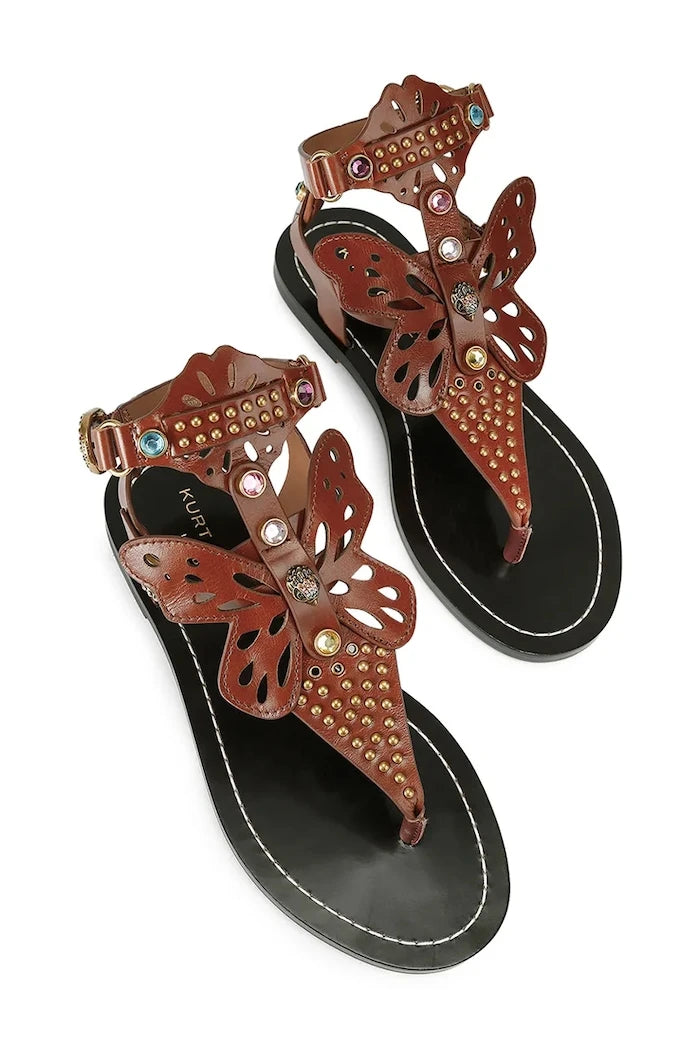 Kurt Geiger London Kadın Deri Kayışlı Sandalet Boho Butterfly Gladiator