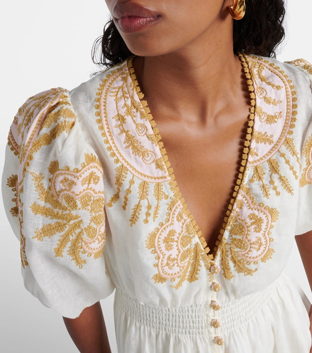 Zimmermann - Waverly embroidered linen midi dress