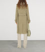 Beige Gabardine Long Trench Coat