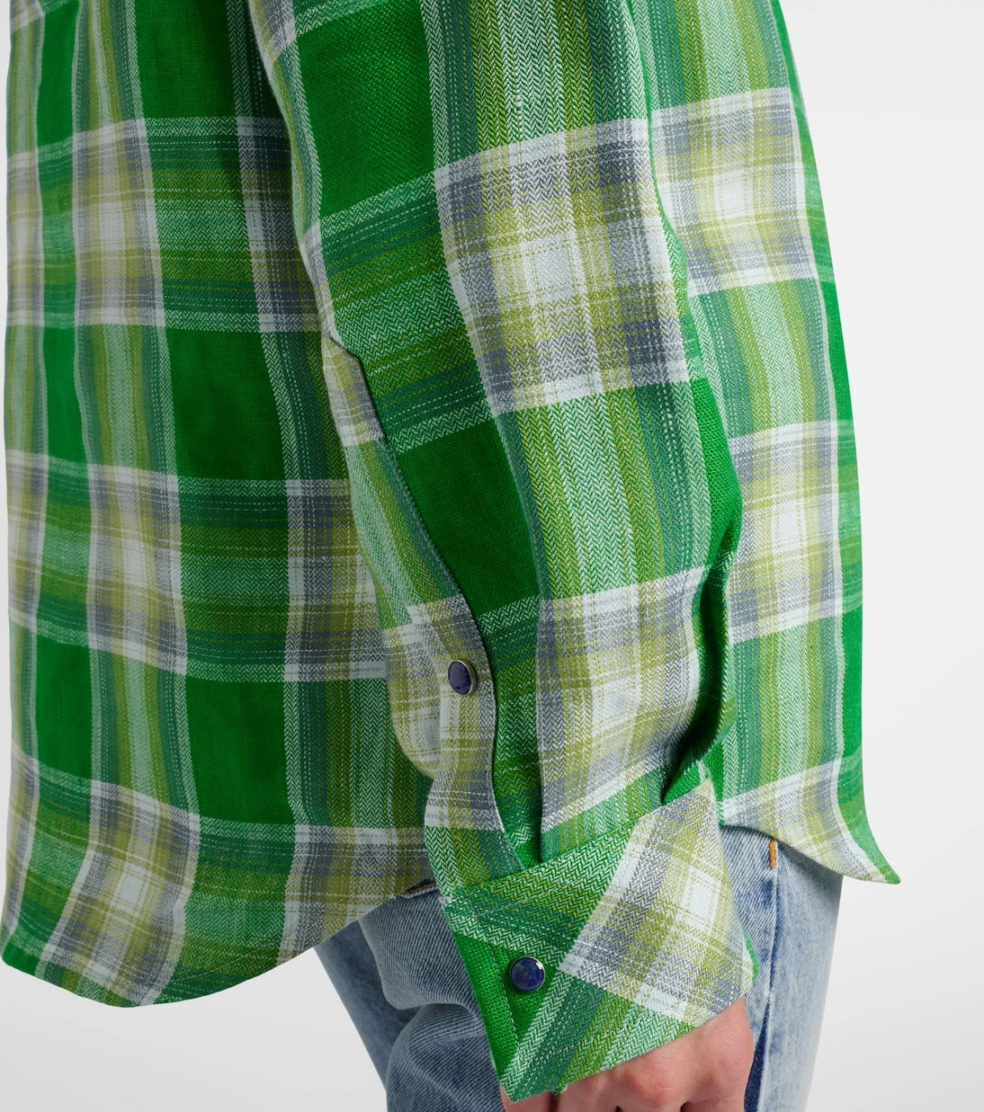God's True Cashmere - Harbor linen shirt with lapis lazuli