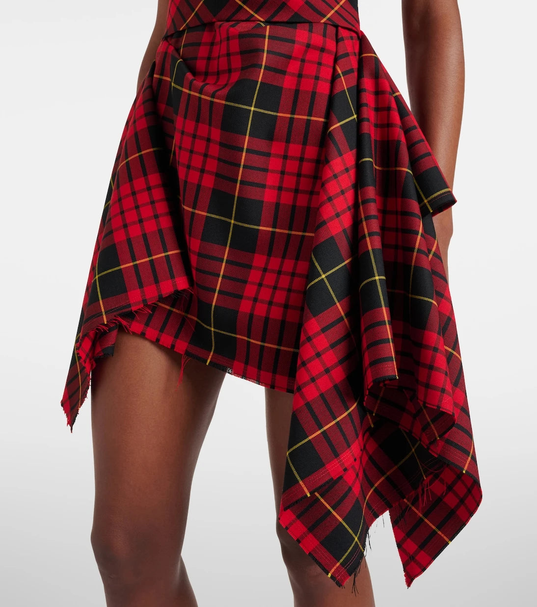 McQueen - MacQueen Tartan asymmetric minidress