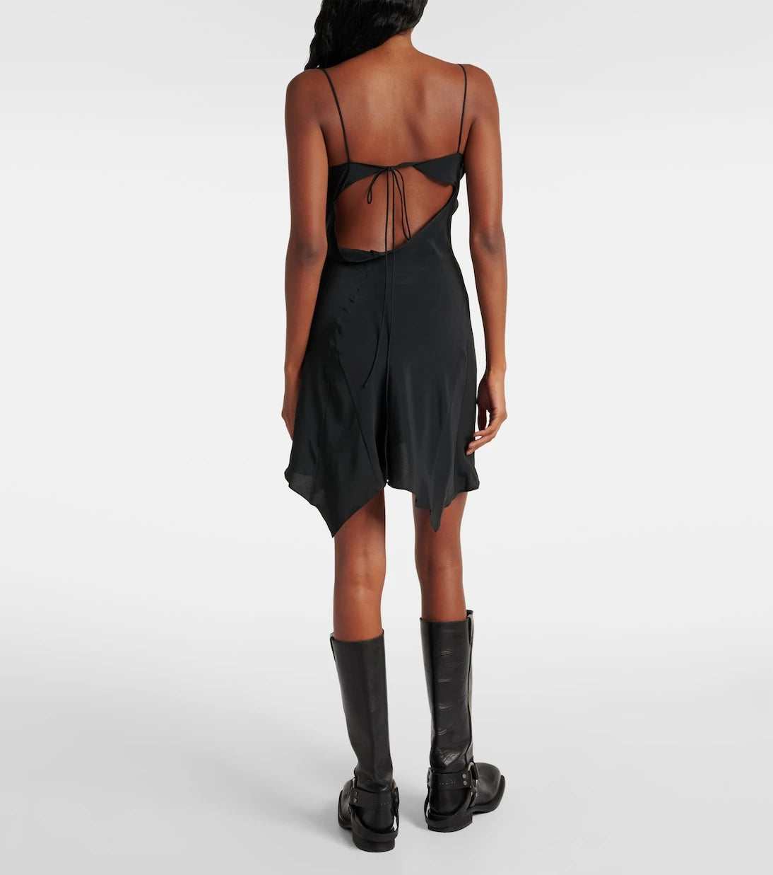 Acne Studios - فستان قصير غير متماثل بكسرات