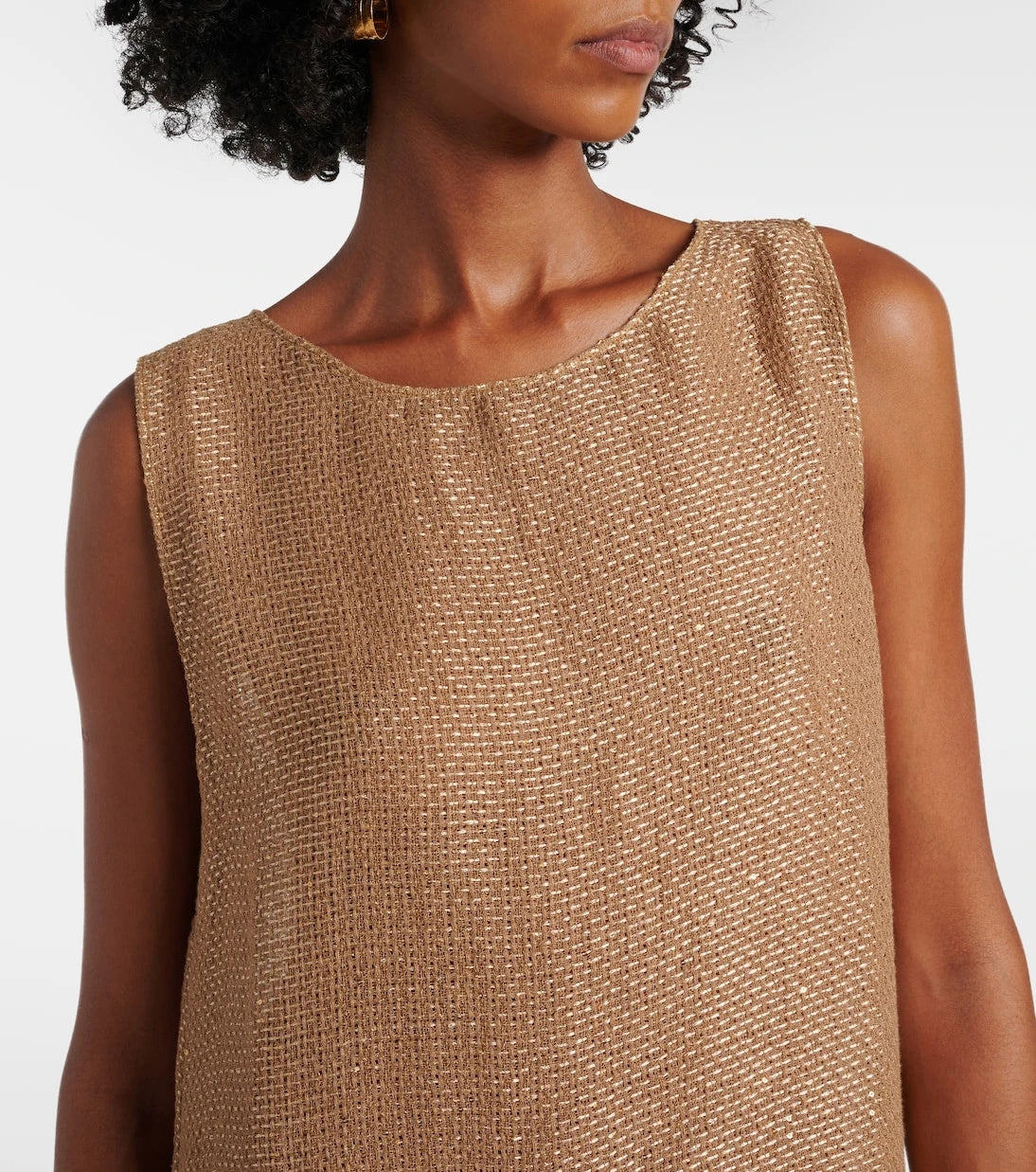 Leset - Stella sequined linen-blend minidress