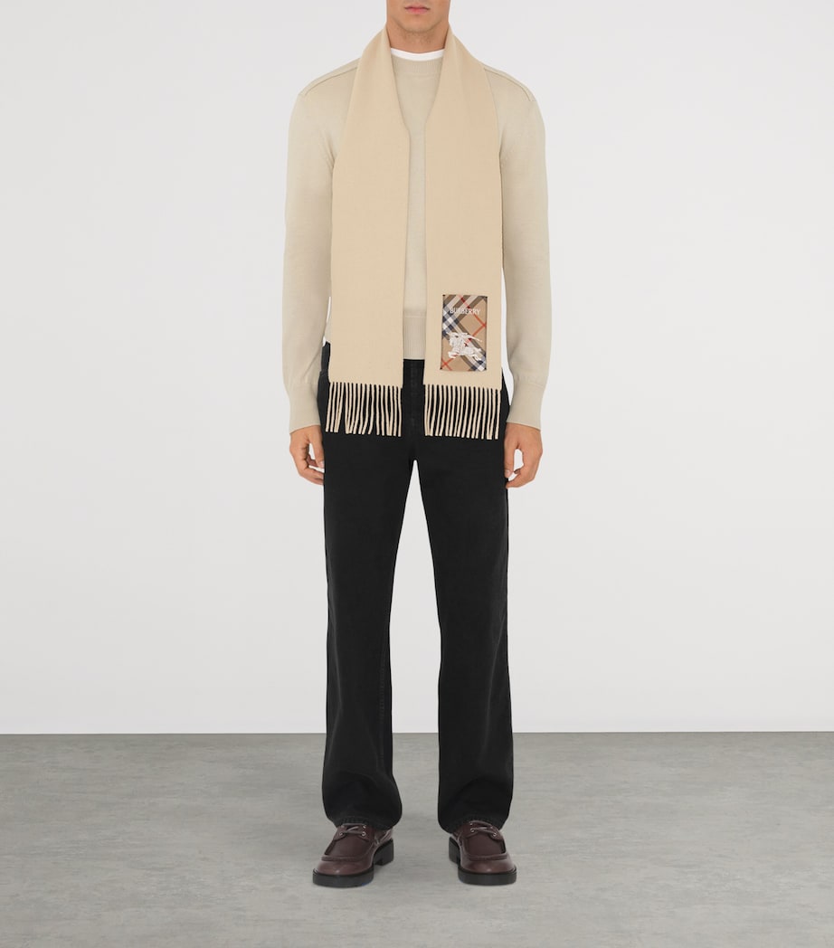 Cashmere Check Patch Scarf