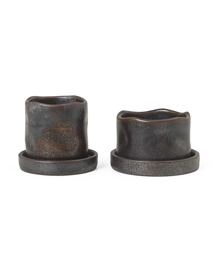 ferm LIVING Uneru Mini Saksı Seti 4,2 x 6,3 / 5,5 x 5,4 cm (2 Parça)
