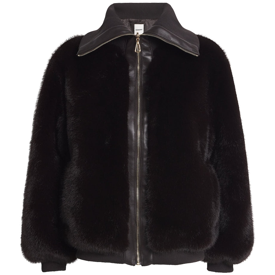 Brown Faux Fur Cropped Jacket