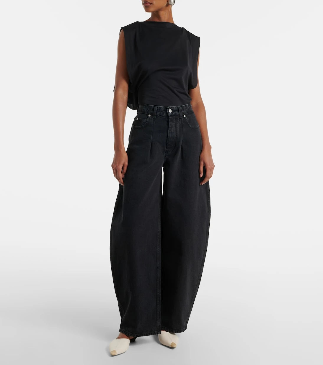 Jacquemus - Ovalo de-Nîmes barrel-leg jeans