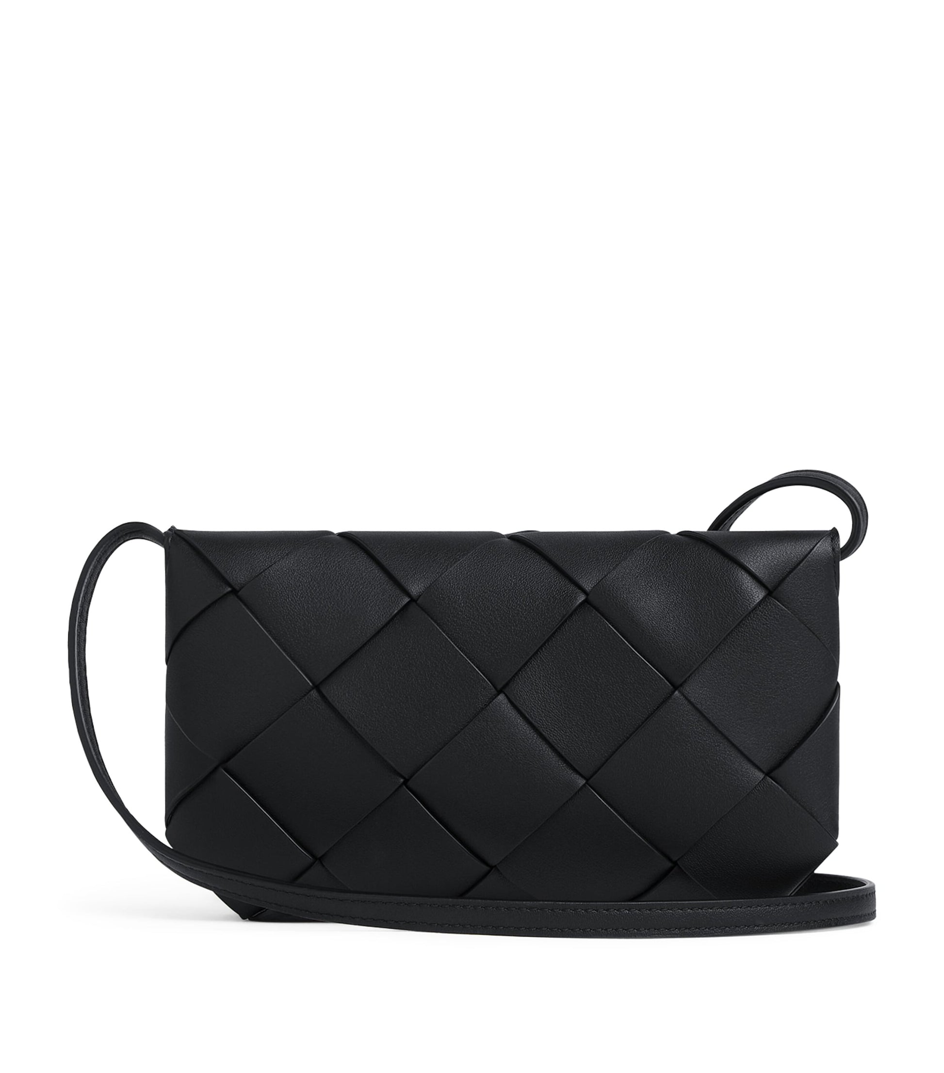 Leather Intreccio Cross-Body Pouch