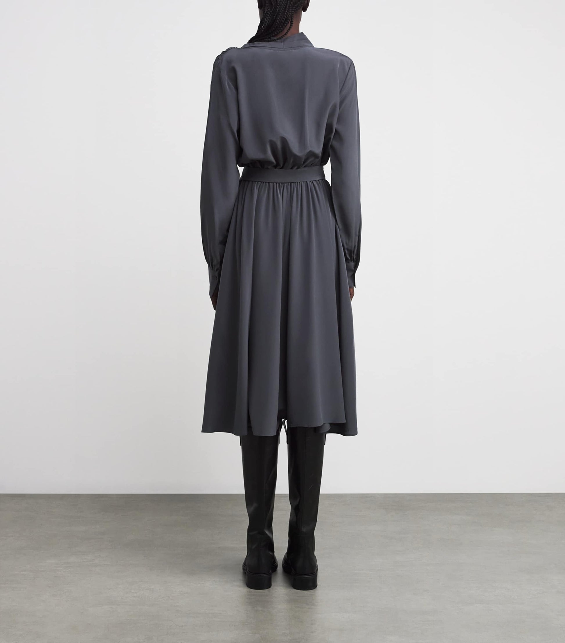 Silk Severin Midi Dress SMOKE