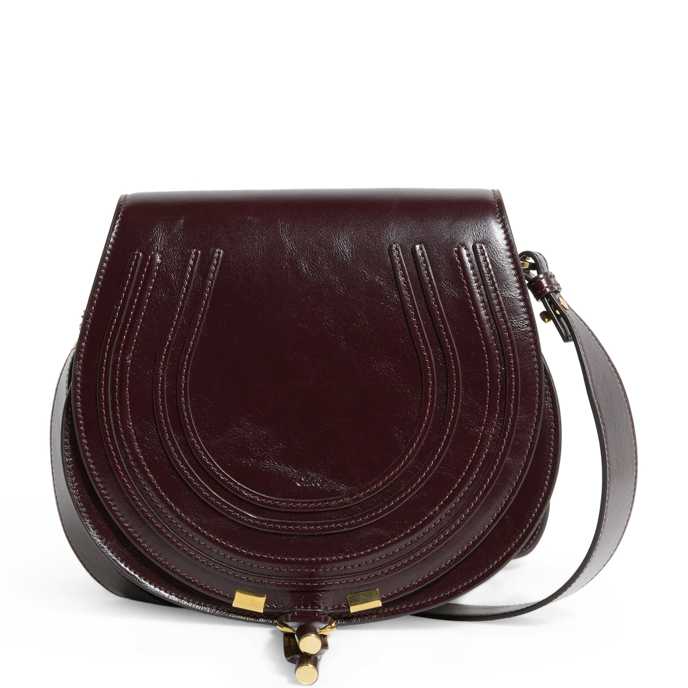 Chloé Red Small Leather Marcie Saddle Bag