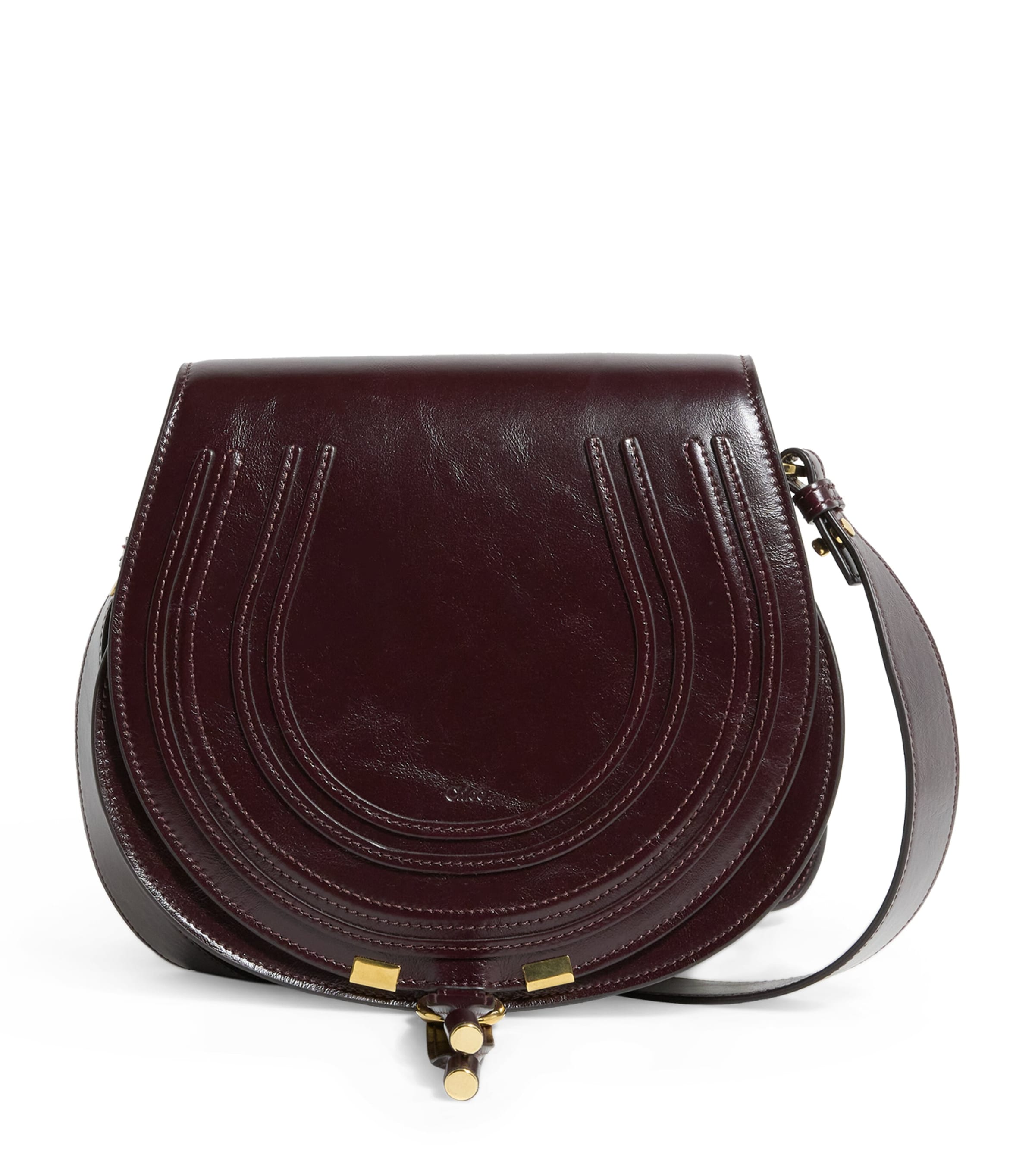 Chloé Red Small Leather Marcie Saddle Bag