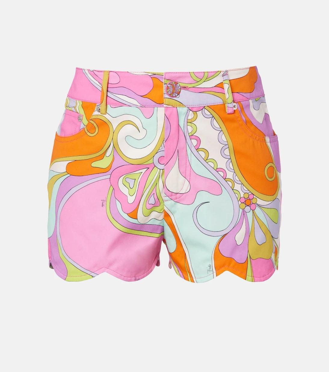 Pucci - Orchidee scalloped cotton shorts