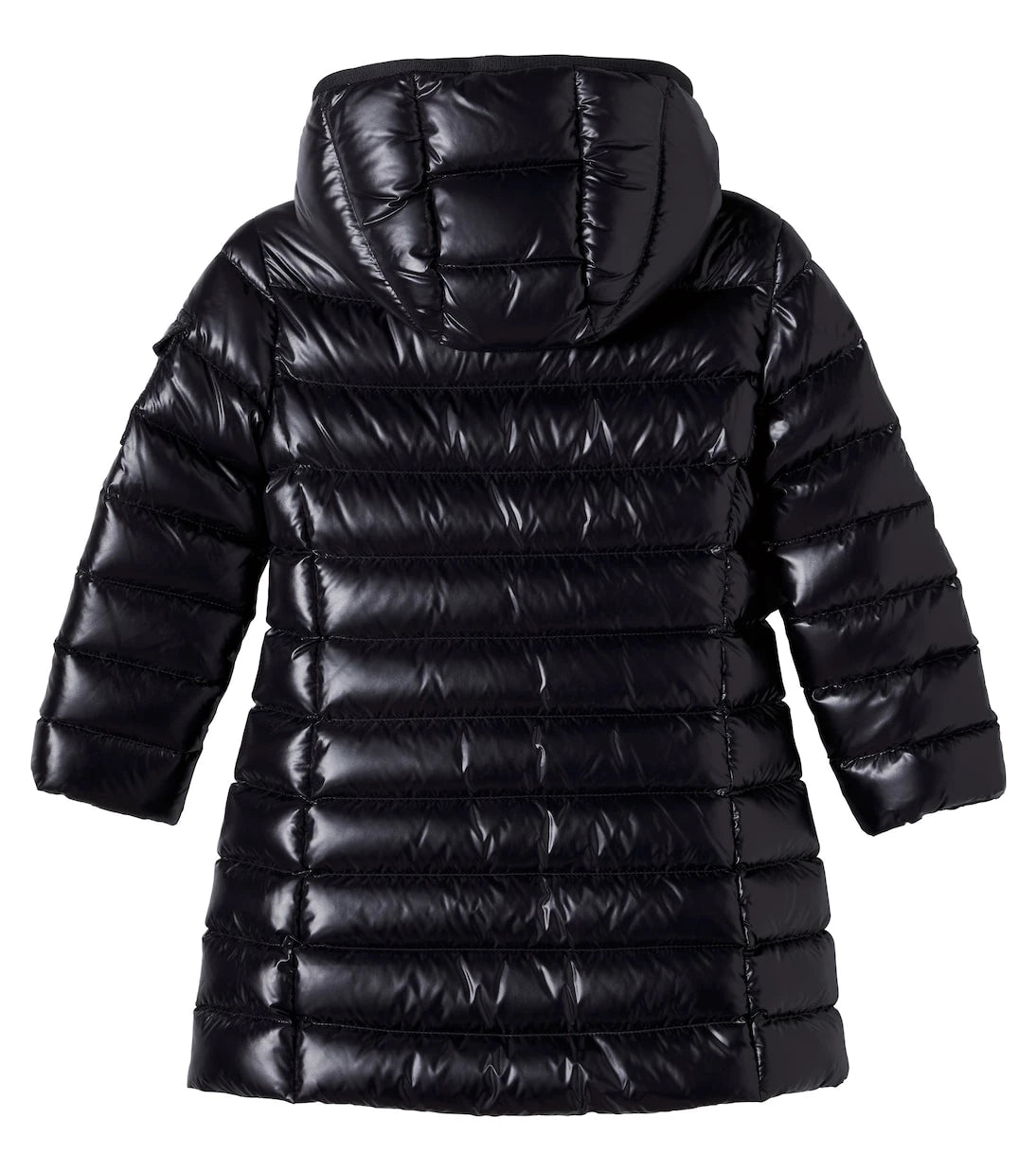 Moncler Enfant - معطف موكا لوجو المبطن بالزغب