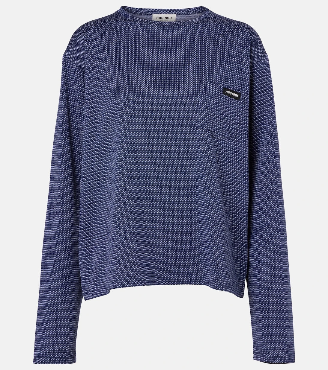 Miu Miu - Striped jacquard cotton jersey T-shirt
