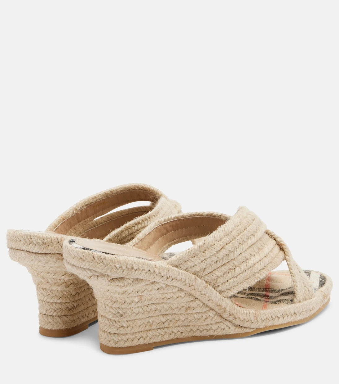 Burberry - Dokuma espadril dolgu topuklu ayakkabı