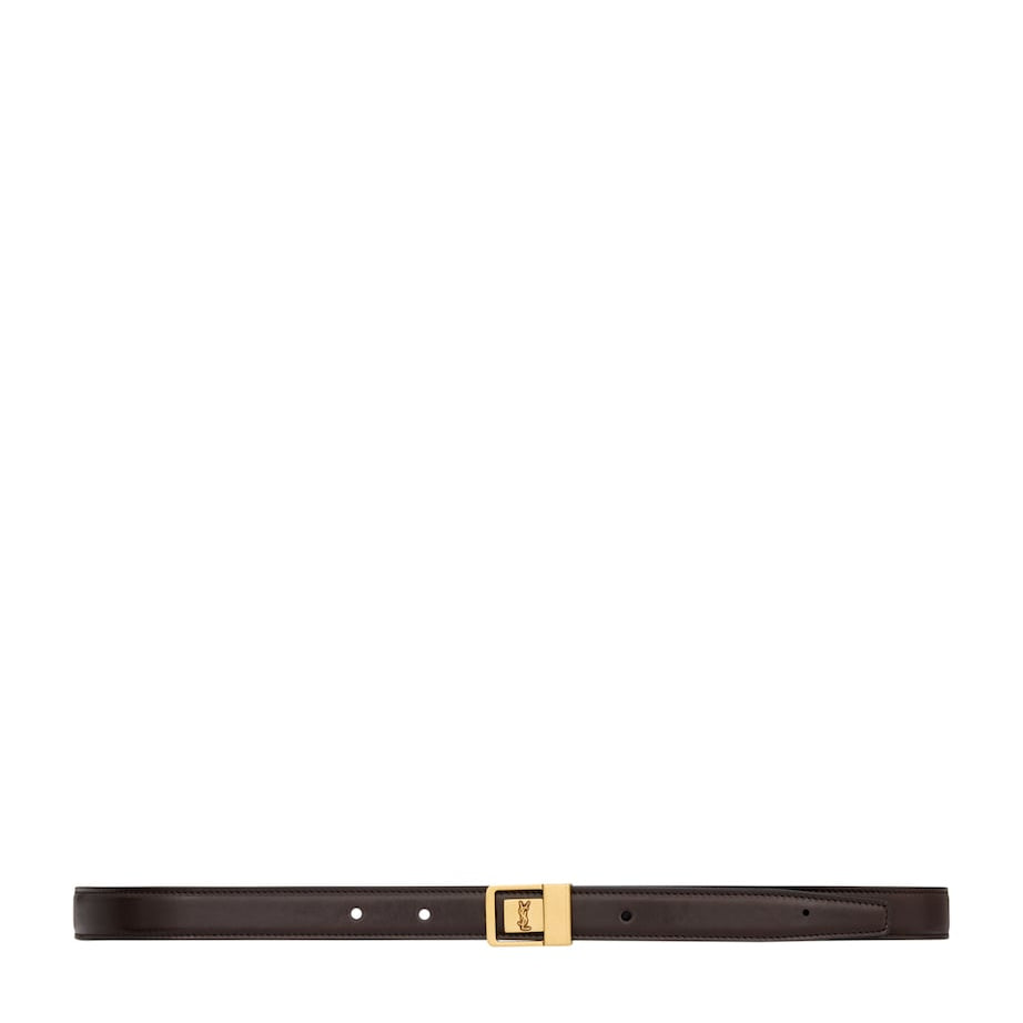 Saint Laurent Brown Leather Fine Ceinture Boucle LA 66 Belt