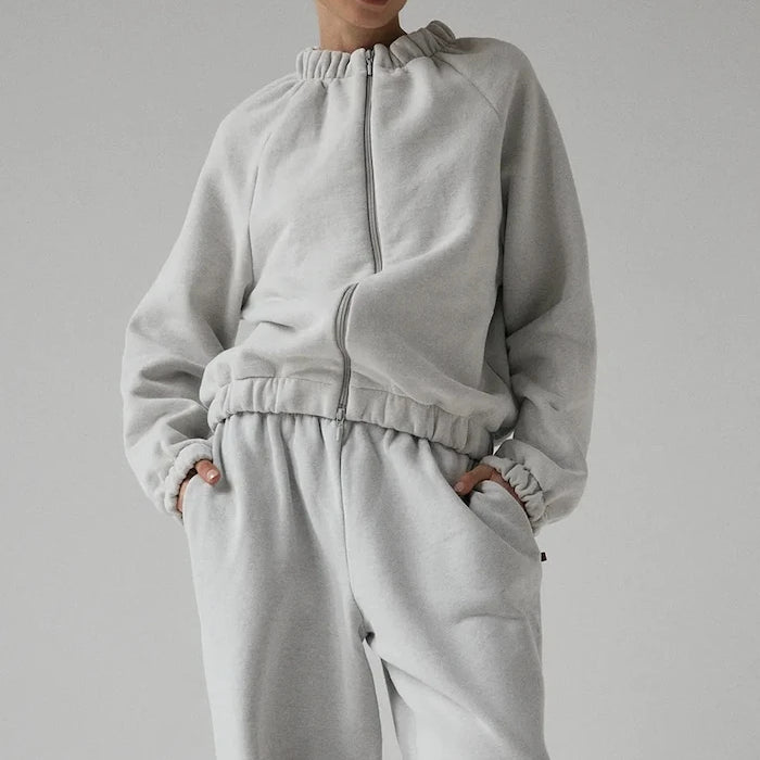Muuv суичър с цип дамски с памук SMOOTH COTTON