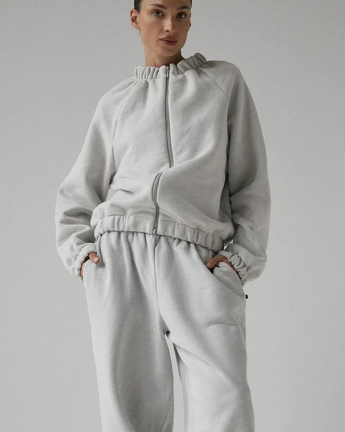 Muuv суичър с цип дамски с памук SMOOTH COTTON