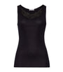 Hanro Black Mercerised Cotton Kalea Tank Top