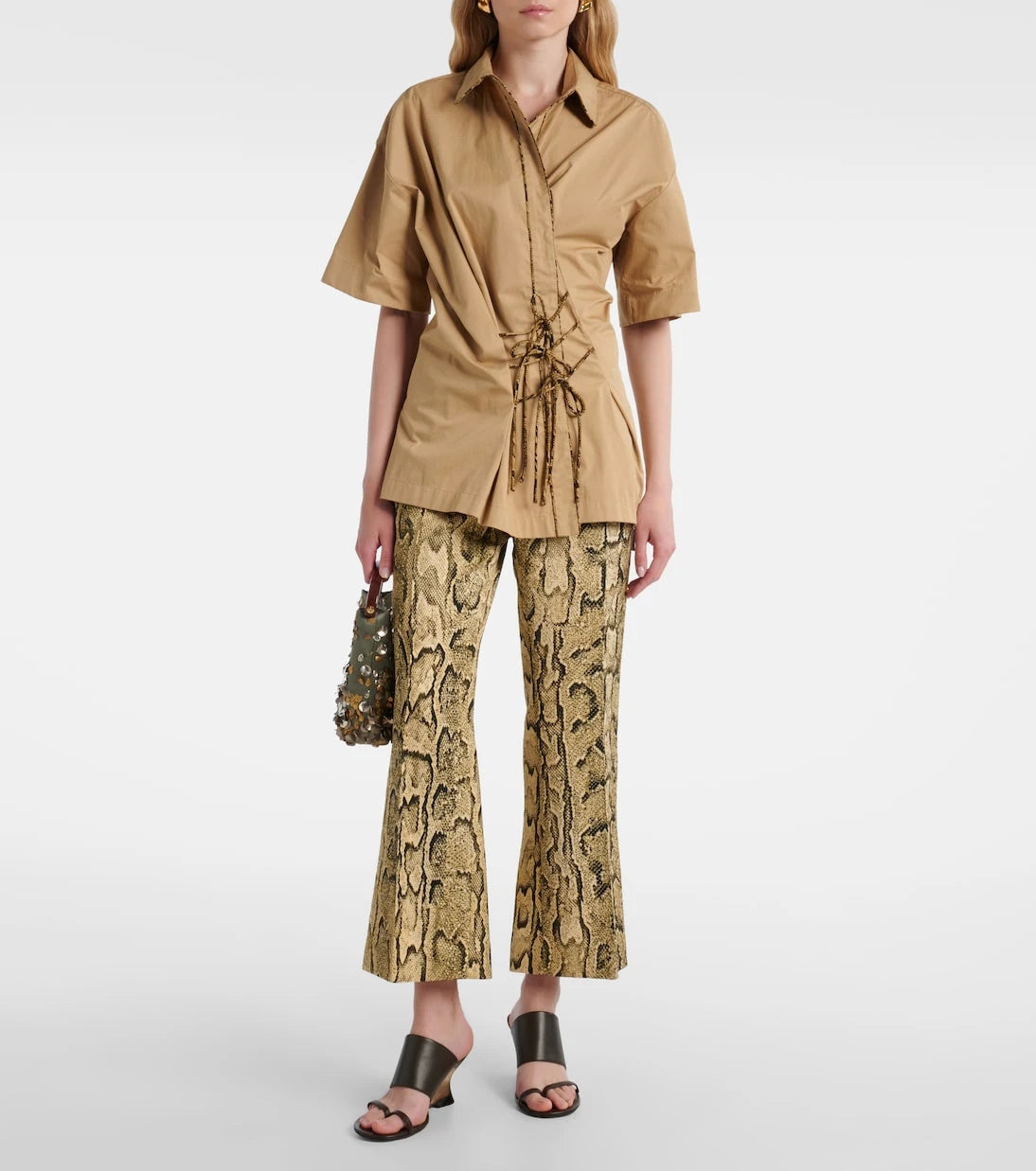 Dries Van Noten - Leather wedge mules