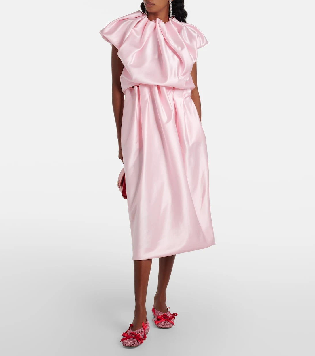 Simone Rocha - Drapeli saten üst