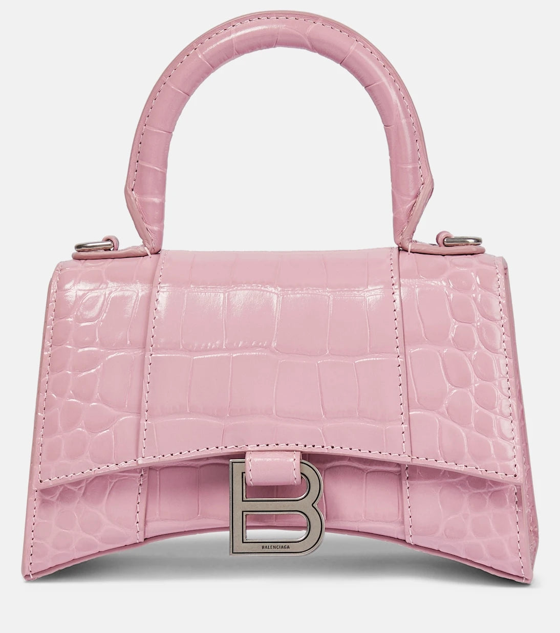 Balenciaga - Hourglass Small croc-effect tote bag