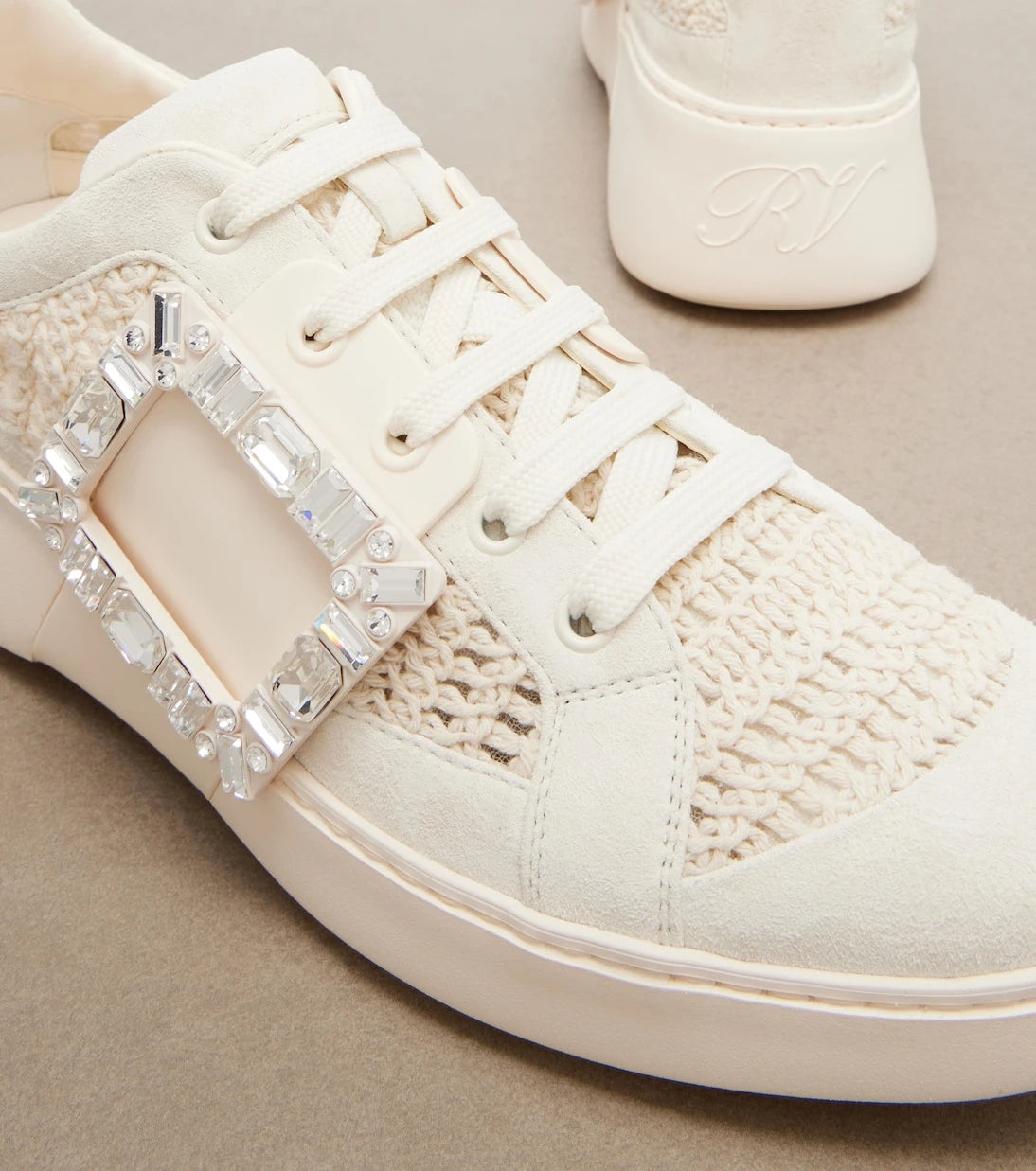 Roger Vivier - Viv Skate suede-trimmed platform sneakers