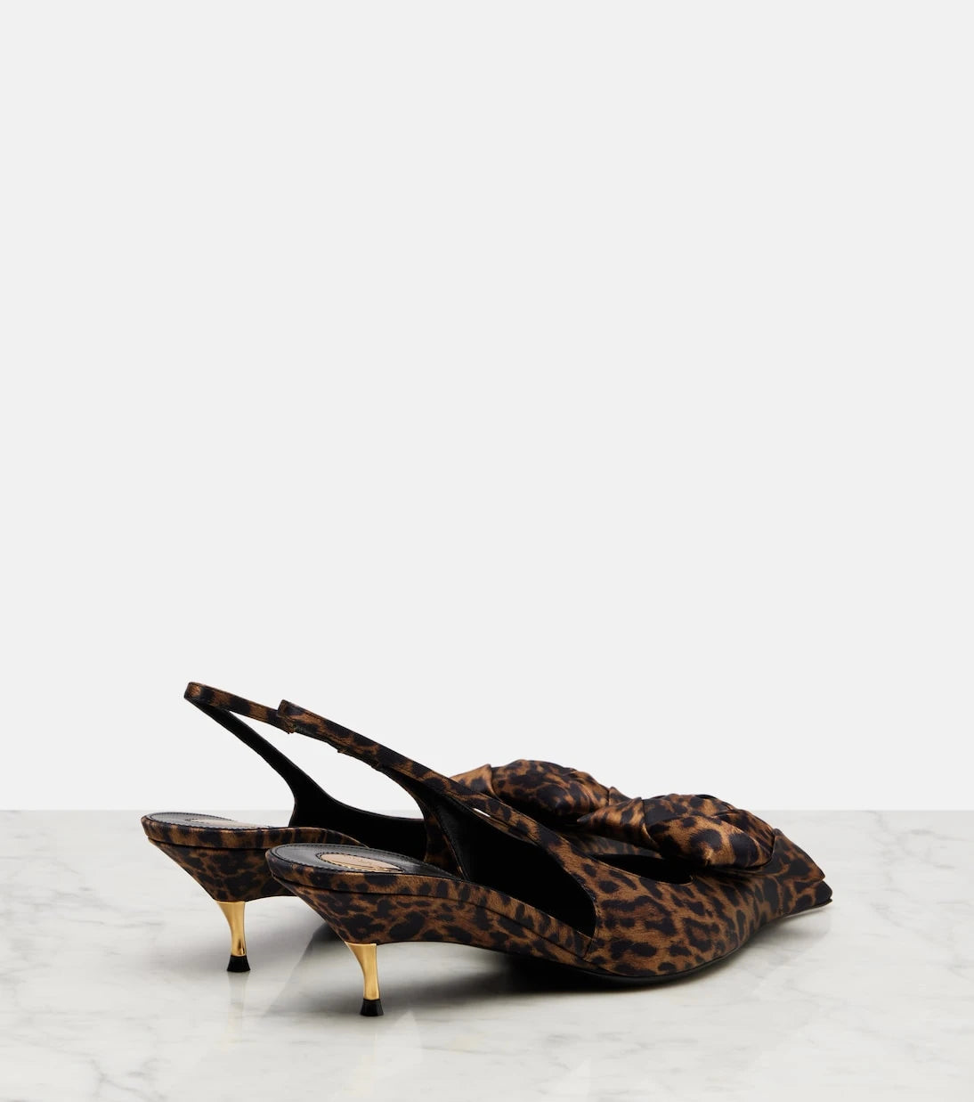 Saint Laurent - Dakota 50 leopard-print slingback pumps