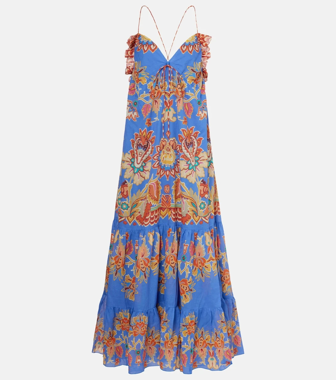 Etro - Printed open-back cotton voile maxi dress