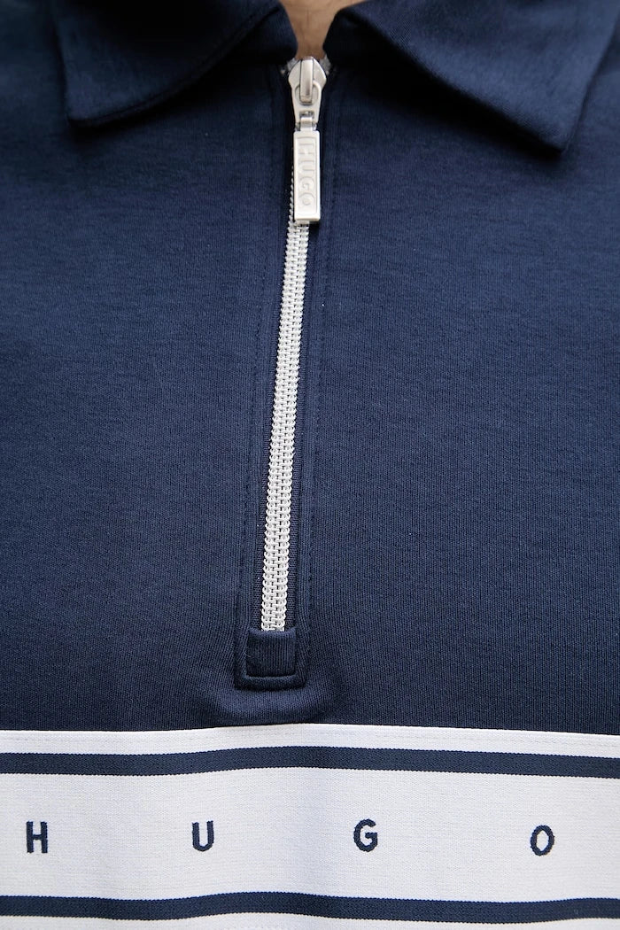 HUGO мъжки с памук NAUTIX ZIP POLO