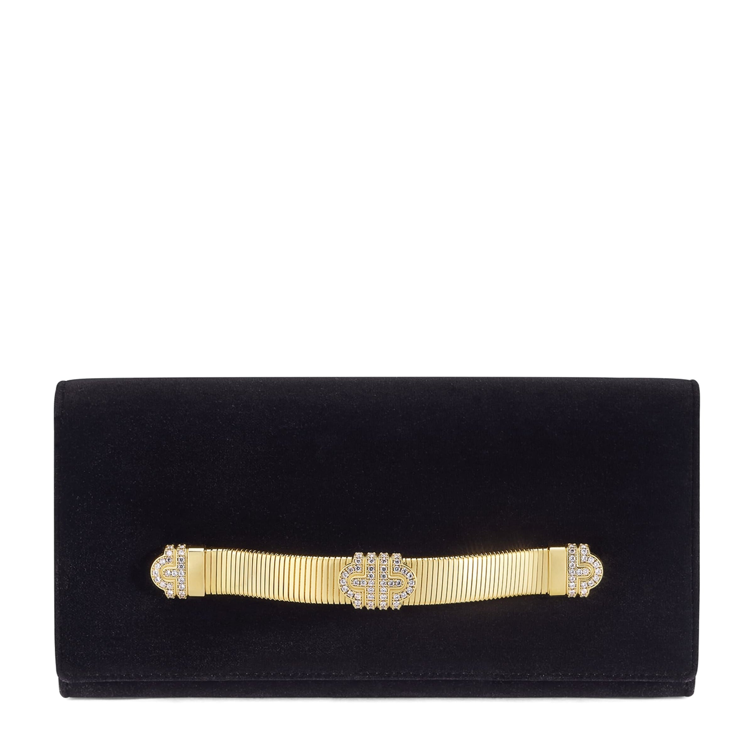 Bvlgari Black Velvet Tubogas Clutch Bag