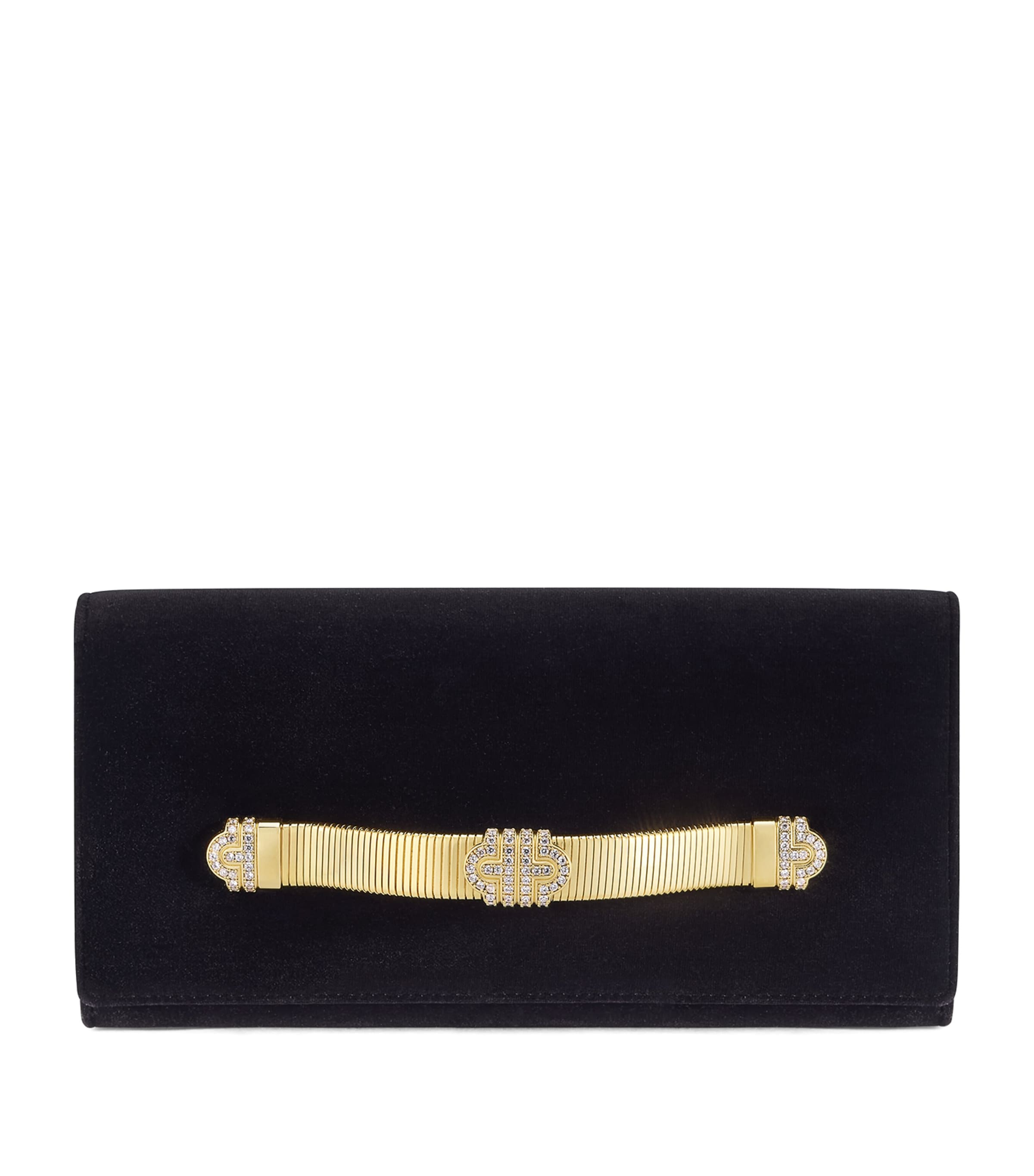 Bvlgari Black Velvet Tubogas Clutch Bag