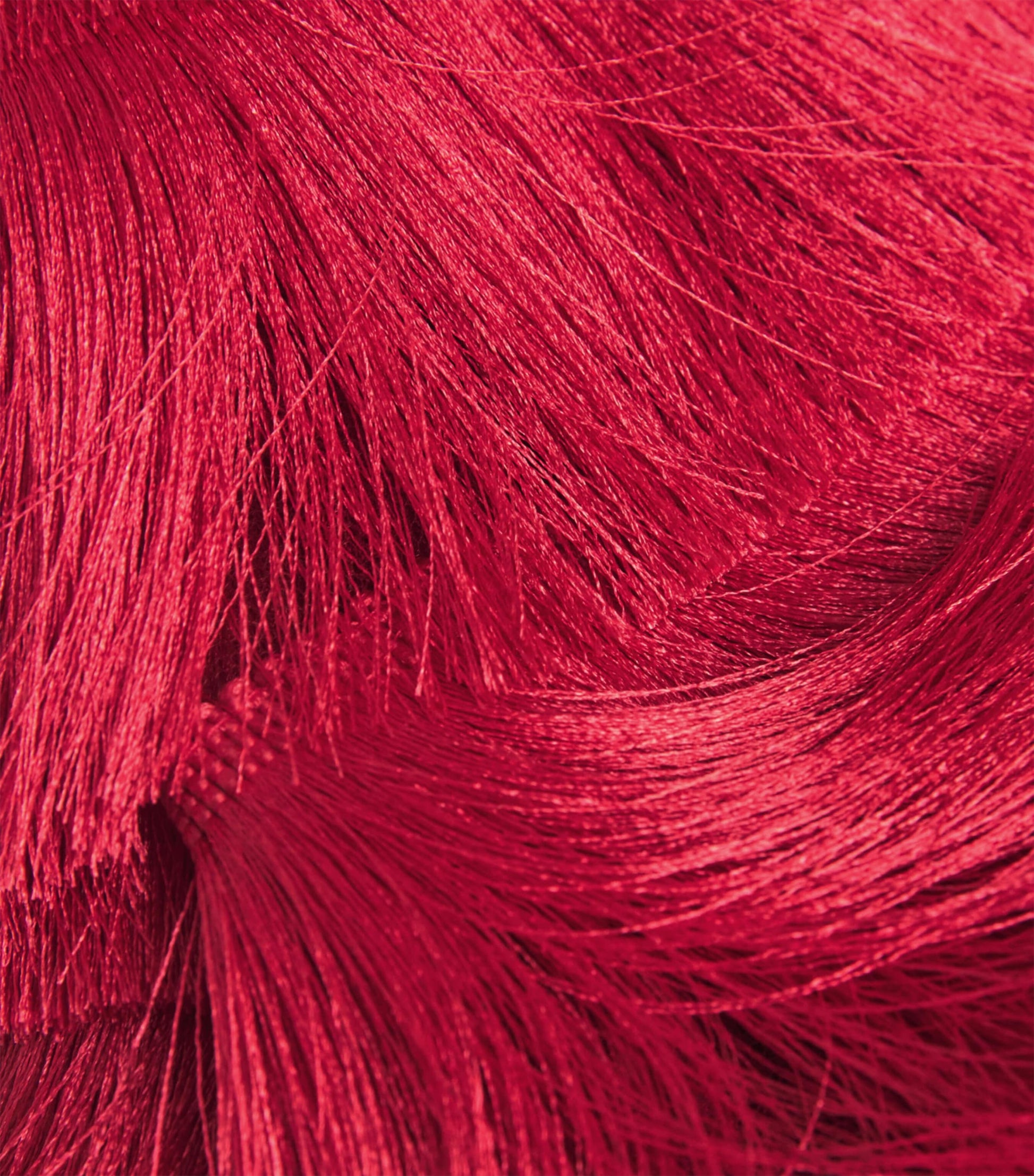 PatBO Red Fringed Radiant Mini Skirt