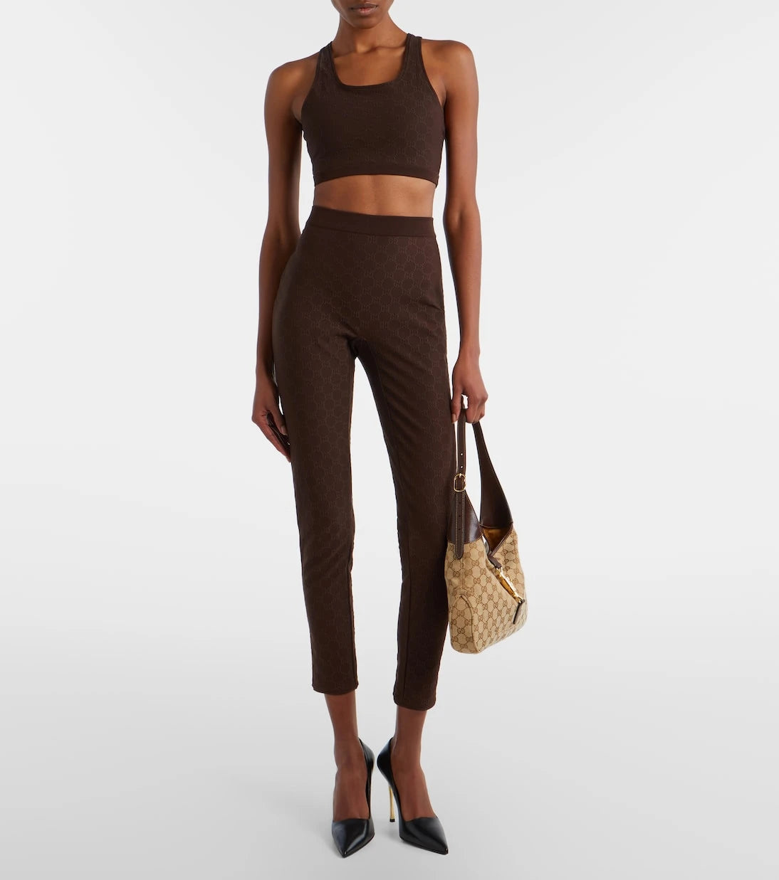 Gucci - GG jersey jacquard sports bra
