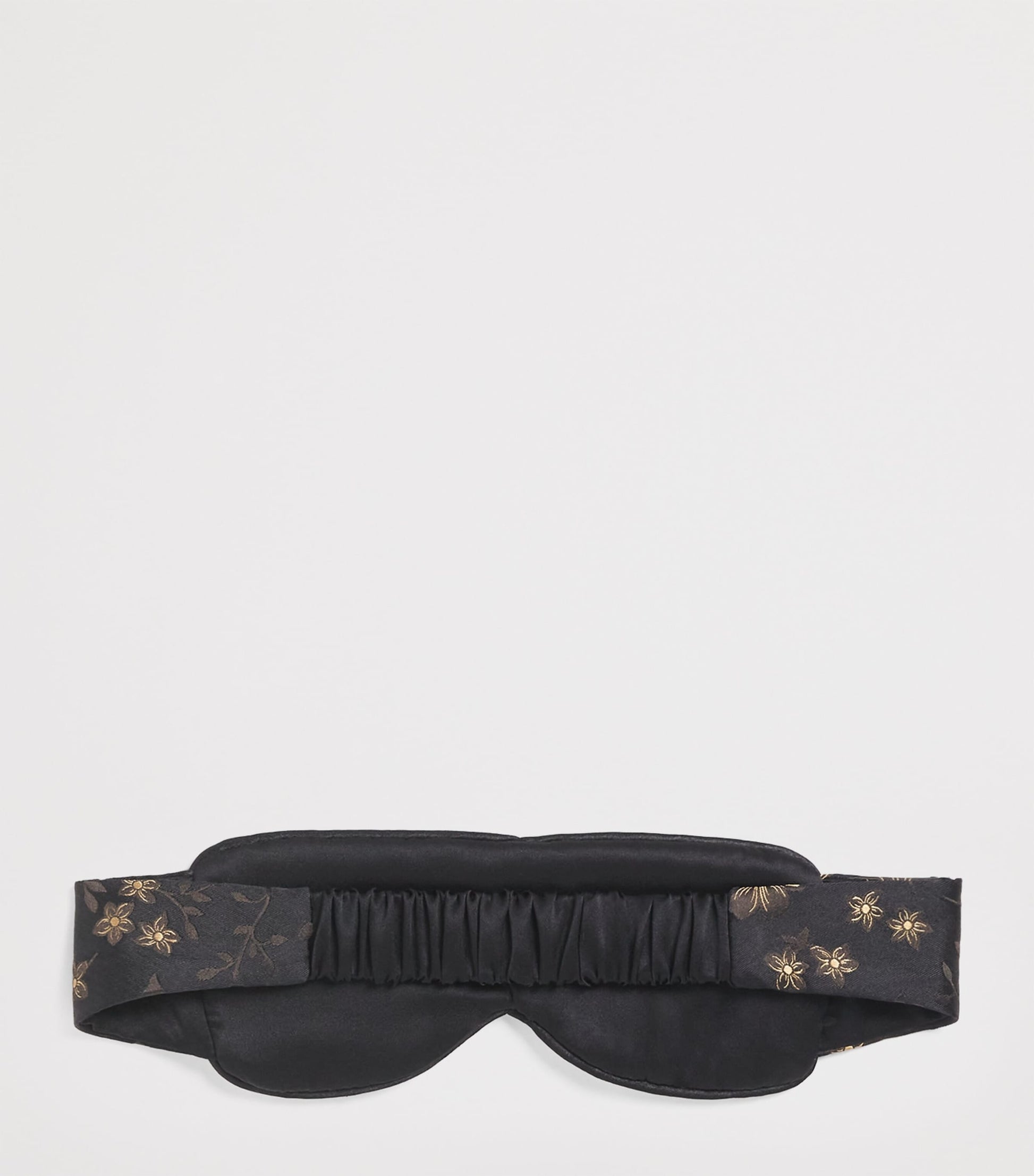 Black Silk Night Floral Eye Mask