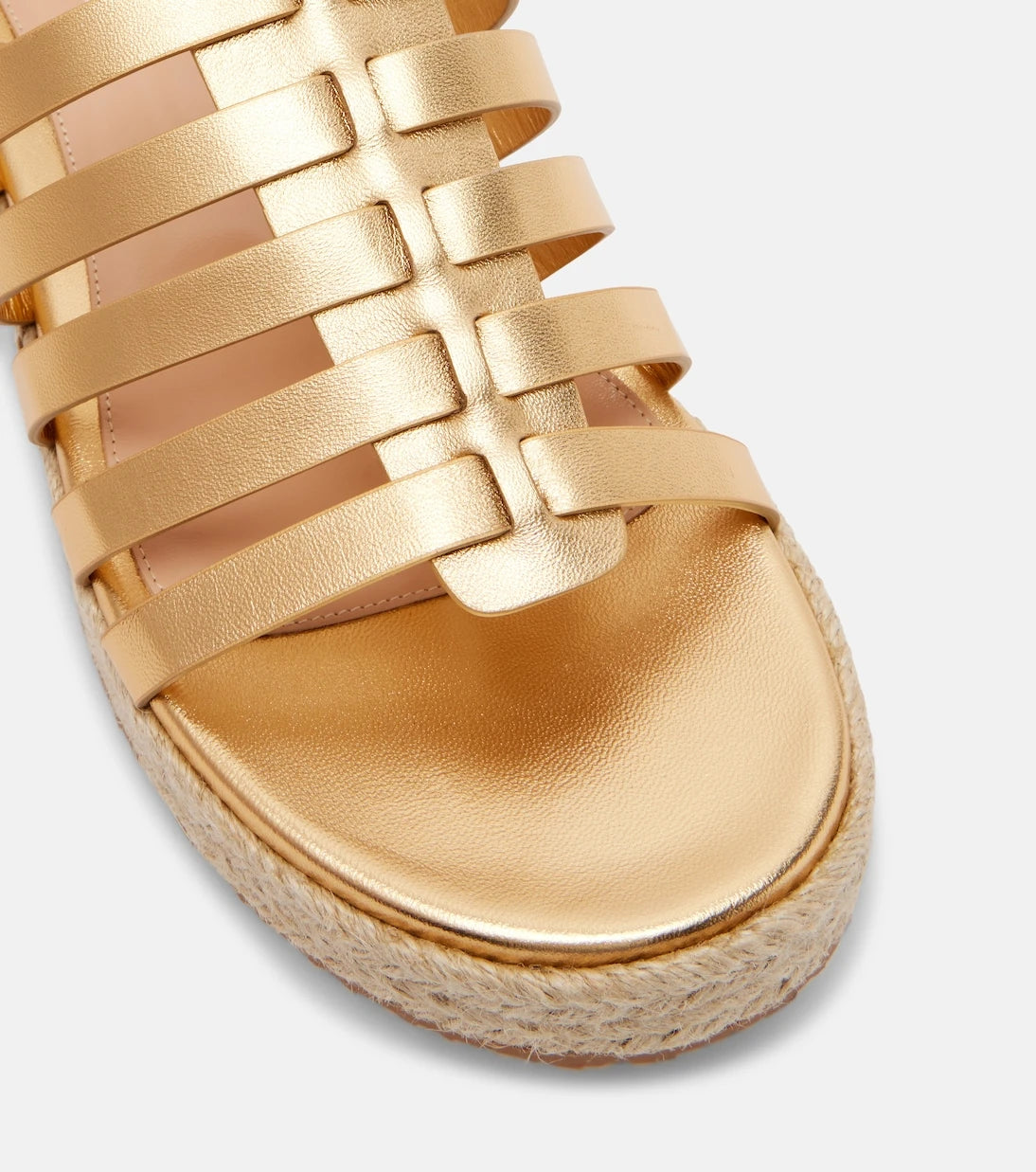 Gianvito Rossi - Pompei metallic leather espadrille sandals