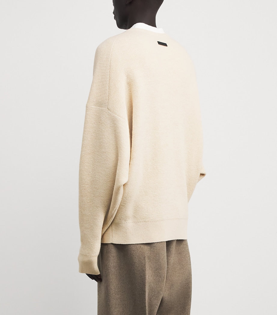 Virgin Wool Henley Sweater