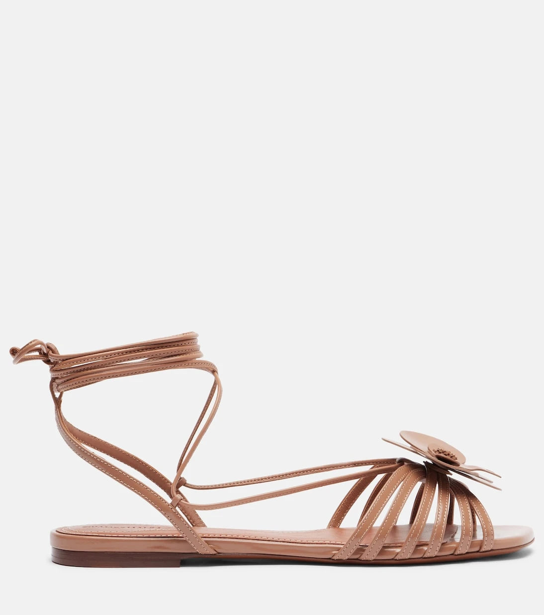 Zimmermann - Orchid floral-appliqué leather sandals