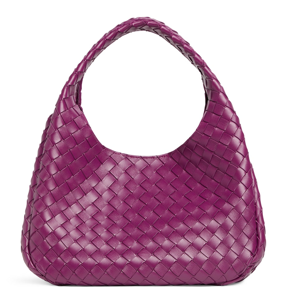 Medium Leather Intrecciato Campana Shoulder Bag