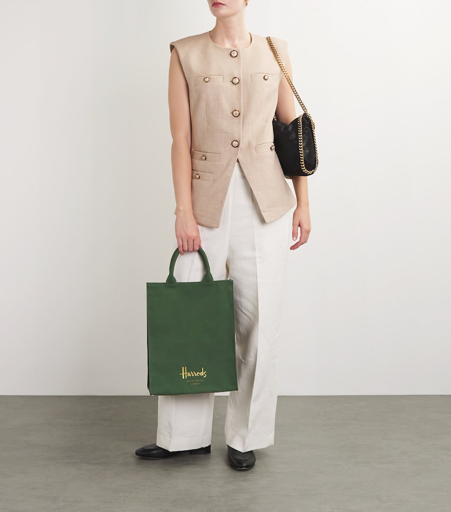 Green Medium Cotton Logo Tote Bag