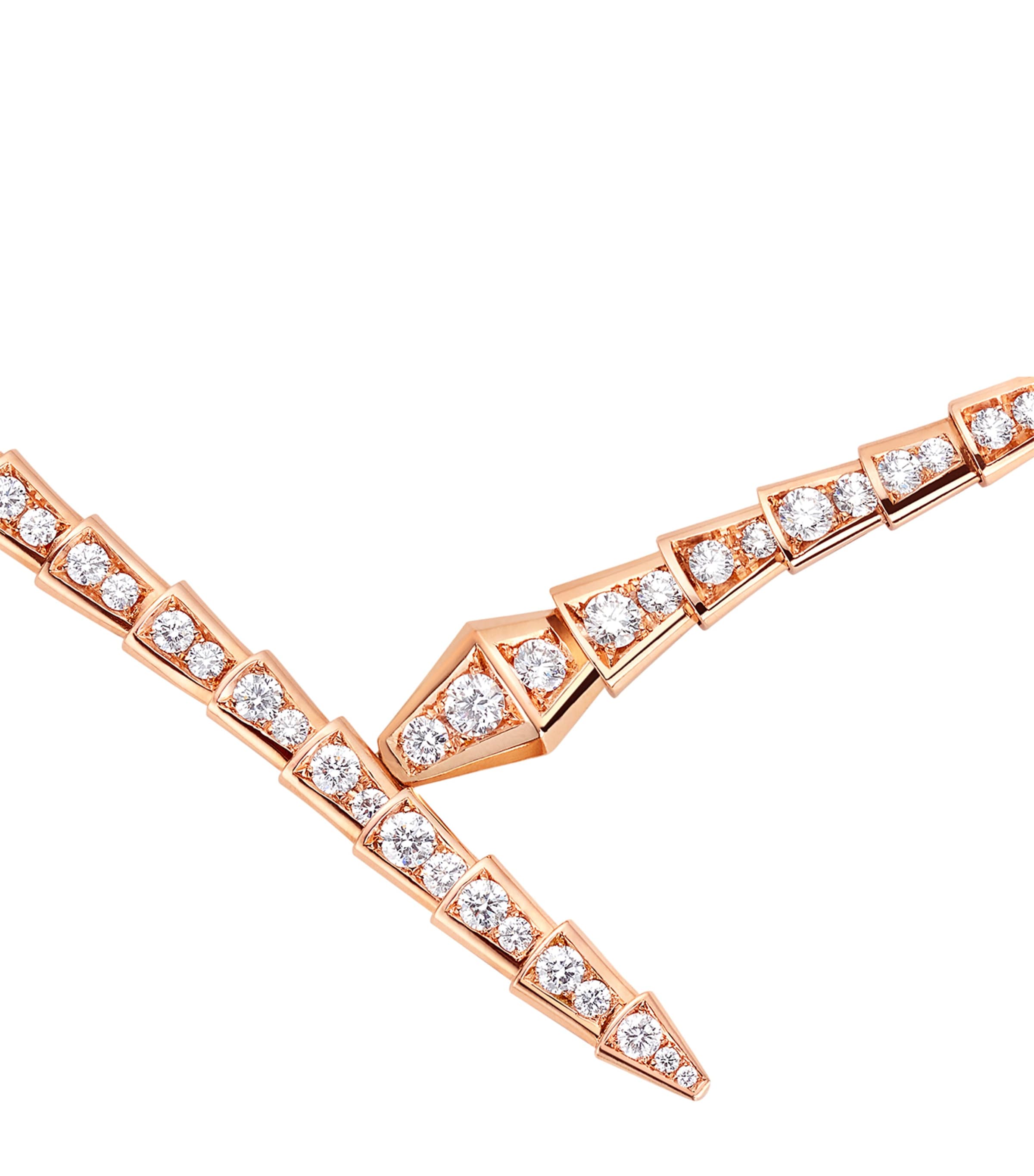 Rose Gold and Diamond Serpenti Viper Necklace