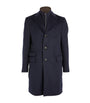 Navy Virgin Wool Overcoat