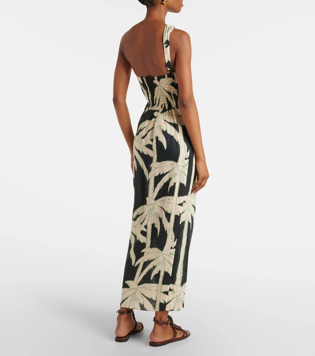 Johanna Ortiz - Printed one-shoulder midi dress