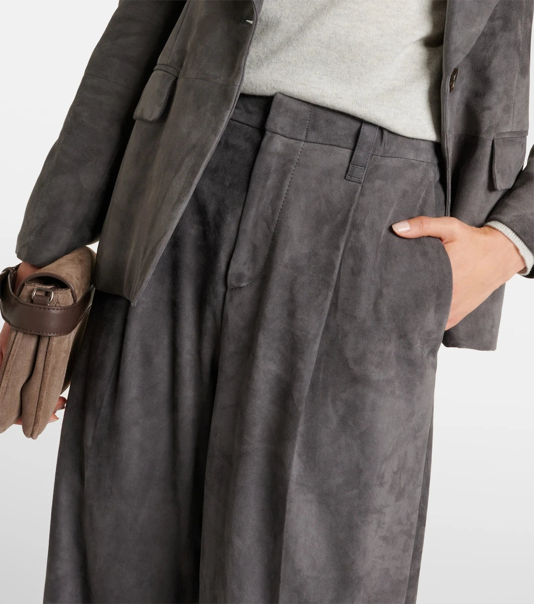 Brunello Cucinelli - Suede straight pants