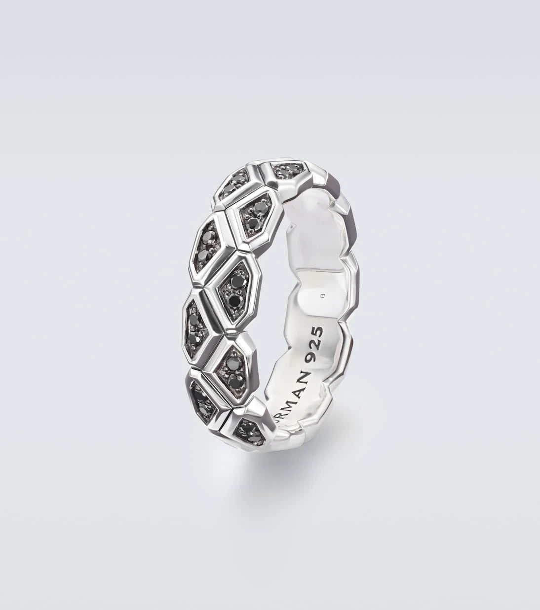David Yurman - Hex sterling silver ring with diamonds