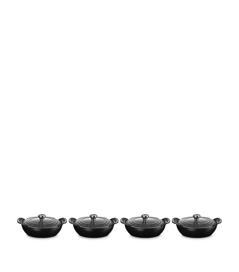 Set of 4 Cast Iron Gourmand Mini Braisers with Lids (13cm)